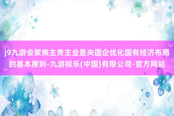 j9九游会聚焦主责主业是央国企优化国有经济布局的基本原则-九游娱乐(中国)有限公司-官方网站